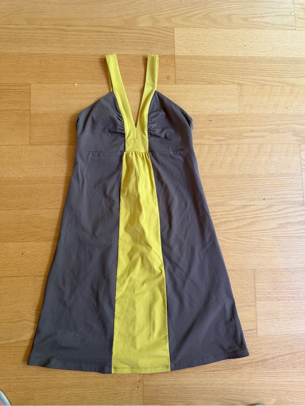 Patagonia Brown and Mustard Yellow Midi Dress - Picture 3 of 4